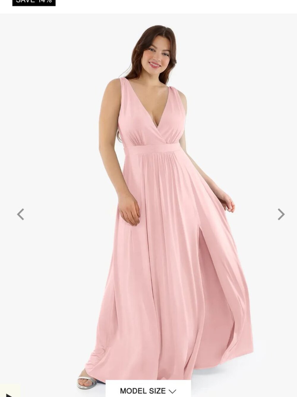 Shapewear Deep V-Neck Front Slit Goddess Maxi Dress
